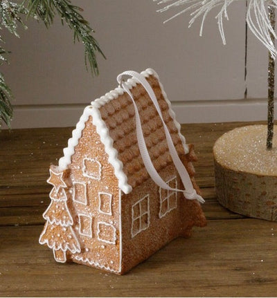 Gingerbread House Ornament with Star Tree - Little Prairie Girl