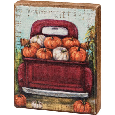 Red Truck Block Sign - Little Prairie Girl
