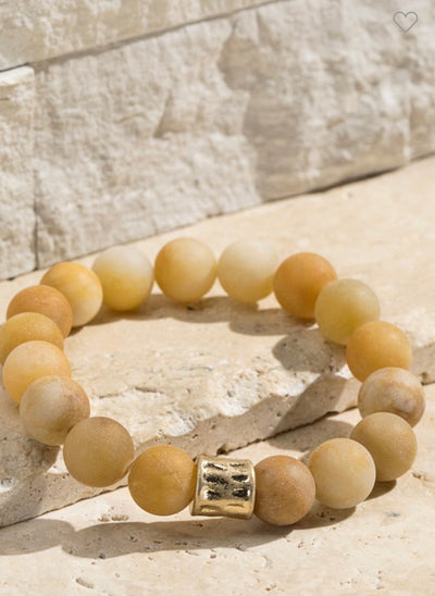 Yellow Jade Natural Stone Bracelet - Little Prairie Girl