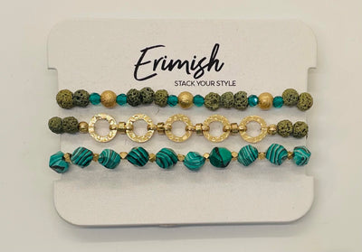 Natural Stone Erimish Bracelet Set of 3 - Little Prairie Girl