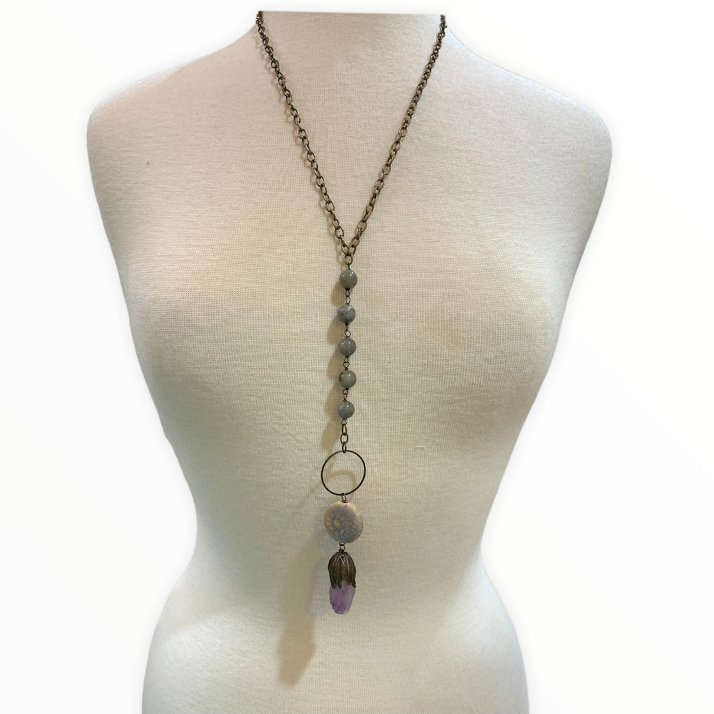Purple Quartz Vintage Necklace - Little Prairie Girl