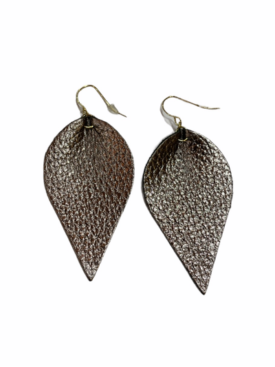 Gunmetal Pleated Earrings - Little Prairie Girl