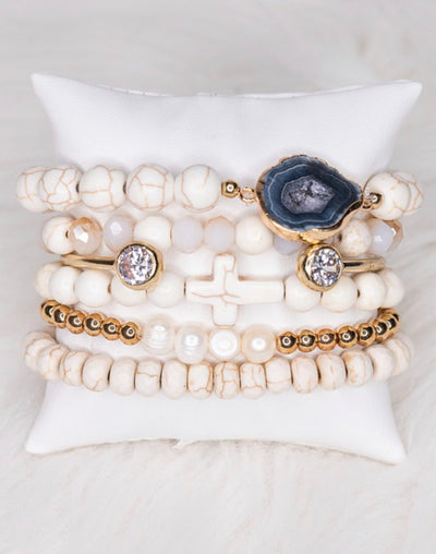 Aspen Bracelet Set - White - Little Prairie Girl