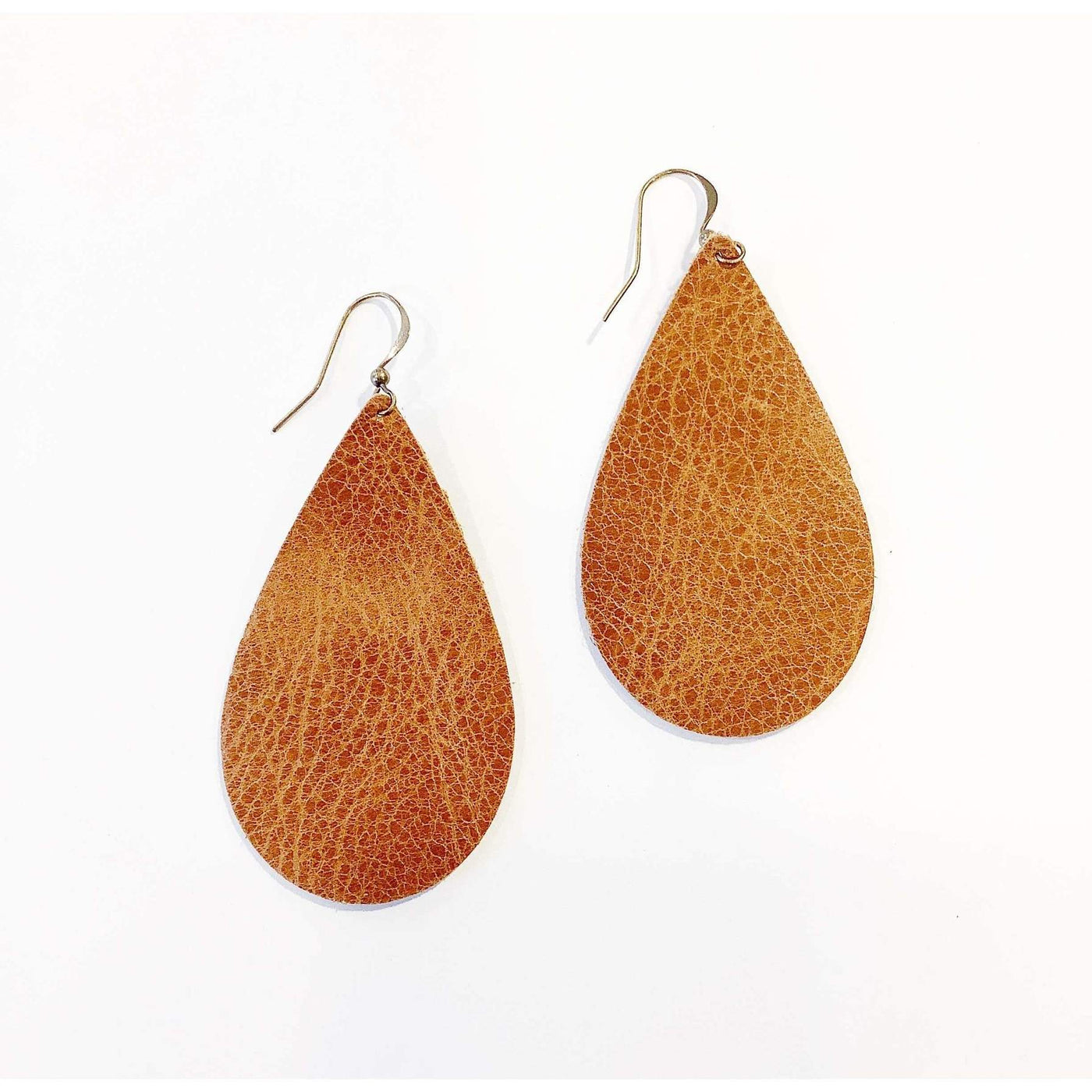 Large Teardrop Leather Earrings - Little Prairie Girl