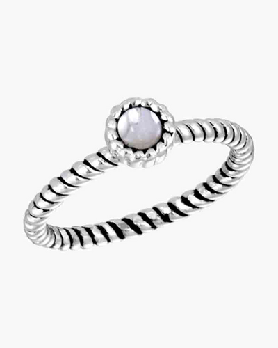 Silver Plated Clear CZ Round Twist Stack Ring - Little Prairie Girl
