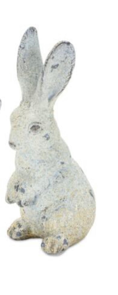 Gray & White Resin Rabbit - Standing - Little Prairie Girl