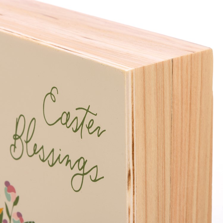 Easter Blessings Block Sign - Little Prairie Girl