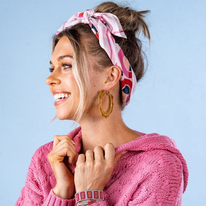 Citron Crochet Hoop Leverback Earrings - Little Prairie Girl