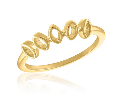 Gold Plated Five Teardrop Layer Ring - Little Prairie Girl