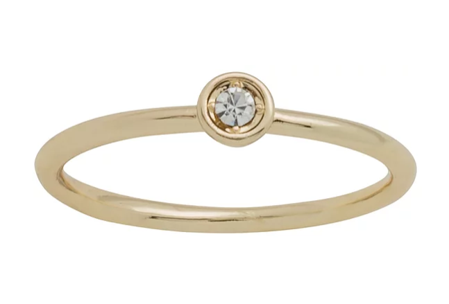 Gold Plated Round CZ Layer Ring - Little Prairie Girl