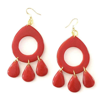 Red Tagua earrings - Little Prairie Girl