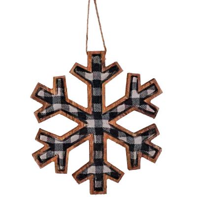 Large Black & White Plaid Snowflake - Little Prairie Girl