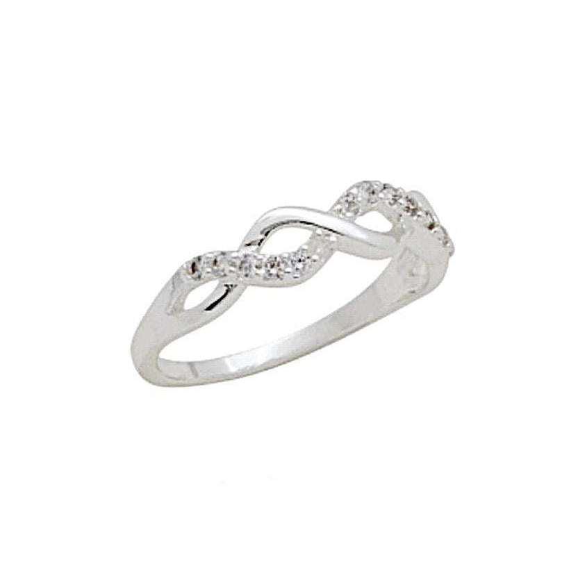 Silver Plated CZ Eternity Stack Ring - Little Prairie Girl