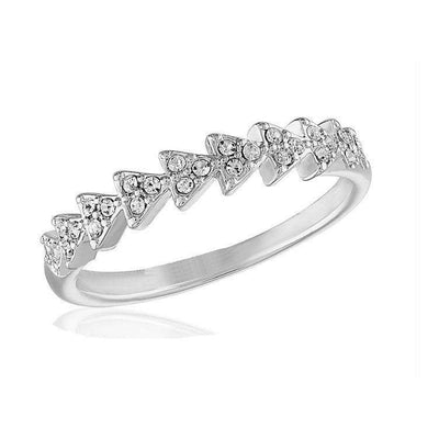 Silver Plated CZ Triangle Infinity Stack Ring - Little Prairie Girl