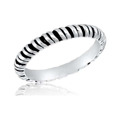 Silver Plated Double Twist Stack Ring - Little Prairie Girl