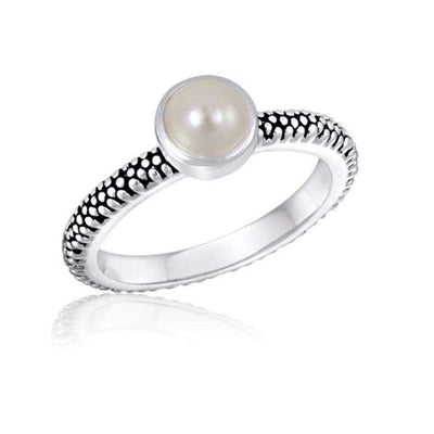 Silver Plated Pearl Stack Ring - Little Prairie Girl