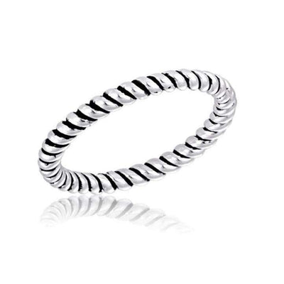 Silver Plated Twist Stack Ring - Little Prairie Girl
