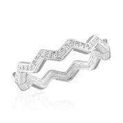 Silver Plated Zig-Zag Infinity Stack Ring - Little Prairie Girl