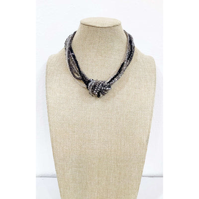Silver/black knotted Necklace - Little Prairie Girl